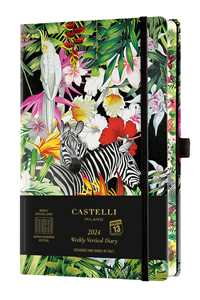 Cartoleria Agenda Castelli Milano EDEN Zebras Diary 2024 13x21 cm Settimanale Copertina Rigida Colore  160 Pag CASTELLI MILANO