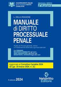 Libro Manuale di diritto processuale penale. Aggiornato al Decreto correttivo Cartabia Luca Della Ragione