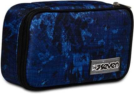 Cartoleria Astuccio Quick Case Seven Freethink Boy Blue nero fantasia onde - 23,5 x 11 x 6 cm Seven