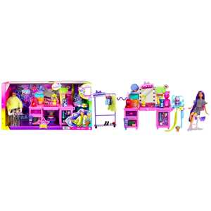 Giocattolo Barbie Extra bambola e playset con un cucciolo e oltre 45 accessori inclusi, per bambini 3+ anni. Mattel (GYJ70) Barbie