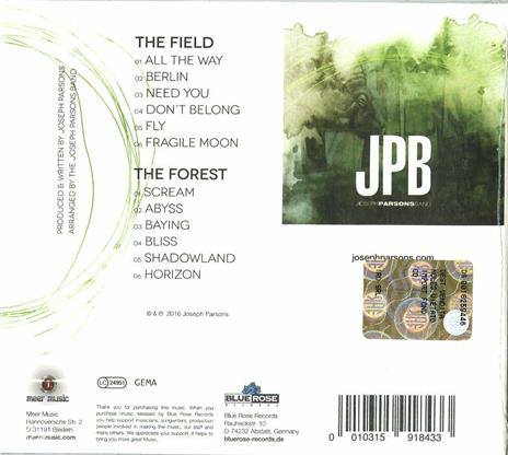 Forest the Field - CD Audio di Joseph Parsons - 2
