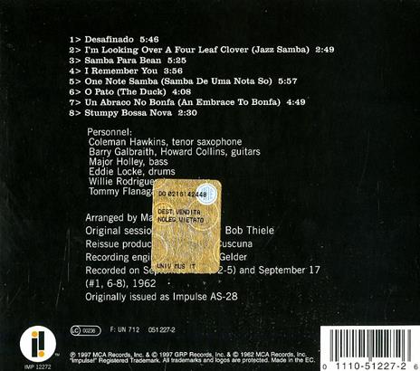 Desafinado - CD Audio di Coleman Hawkins - 2