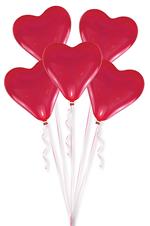 Amscan: Balloon Pk5 Red Hearts Medium