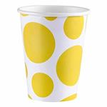 Solid Colour Dots Yellow. 8 Bicchieri 200Ml