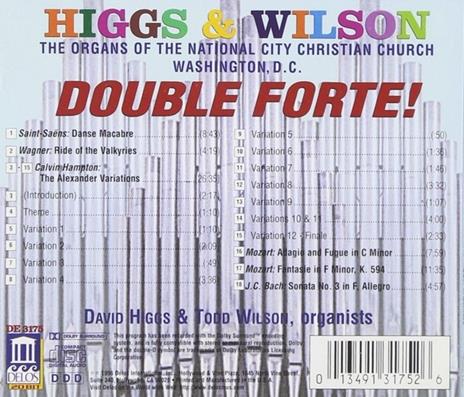 Double Forte! - the Organs of the National City Christian Church, Washington dc - CD Audio