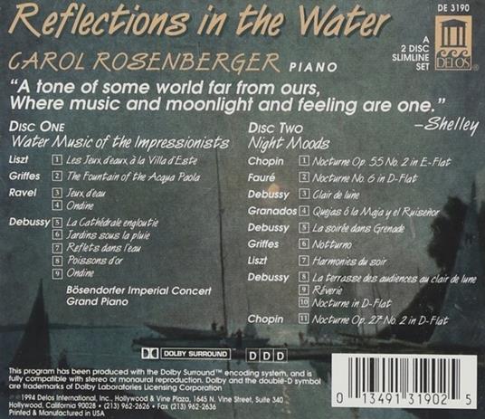 Reflections in the Water. Opere per Pianoforte - CD Audio di Carol Rosenberger - 2