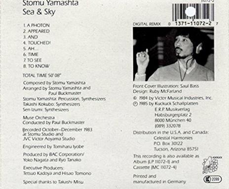 Sea and Sky - CD Audio di Stomu Yamashta - 3