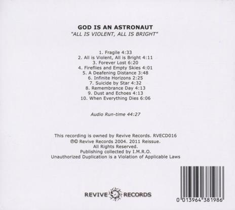 All Is Violent, All Is Bright - CD Audio di God Is an Astronaut - 2