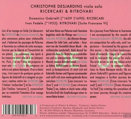 Ricercari & Ritrovari - CD Audio di Christophe Desjardins - 2