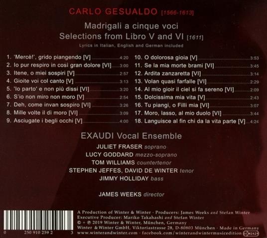 Gesualdo. Madrigali - CD Audio di Exaudi - 2
