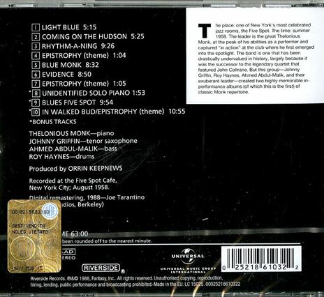 Thelonious in Action - CD Audio di Thelonious Monk - 2