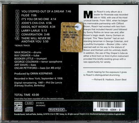 Deeds, Not Words - CD Audio di Max Roach - 2