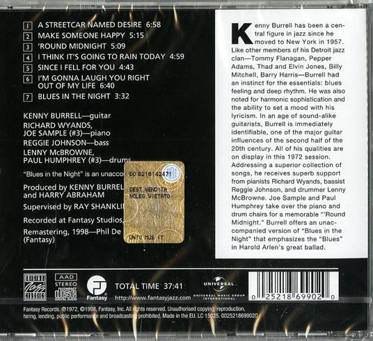 'Round Midnight - CD Audio di Kenny Burrell - 2