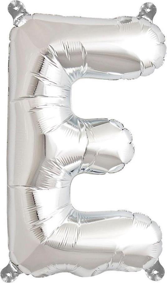 Palloncini in alluminio lettera E argentata Taglia Unica