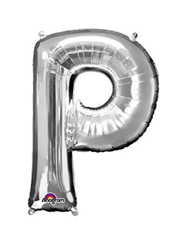 Palloncino lettera P argentata Taglia Unica