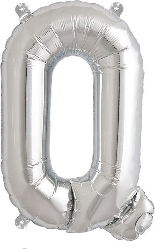 Palloncino in alluminio lettera Q argentata Taglia Unica