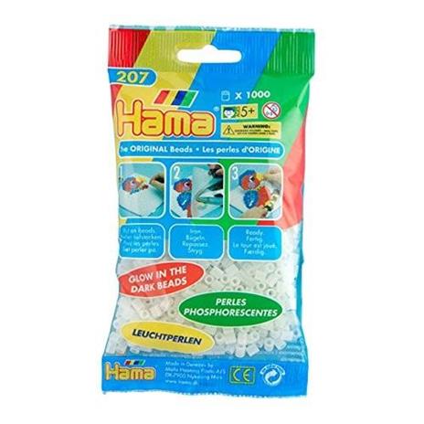 Hama bustina 1000 perline verde si illuminano nel buio