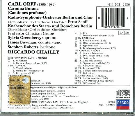 Carmina Burana - CD Audio di Carl Orff,Riccardo Chailly,Radio Symphony Orchestra Berlino - 2