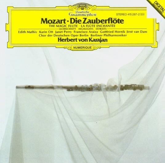 Il flauto magico (Die Zauberflöte) (Selezione) - CD Audio di Wolfgang Amadeus Mozart,Herbert Von Karajan,Berliner Philharmoniker,Agnes Baltsa,Francisco Araiza,José Van Dam,Edith Mathis,Hanna Schwarz,Anna Tomowa-Sintow,Janet Perry