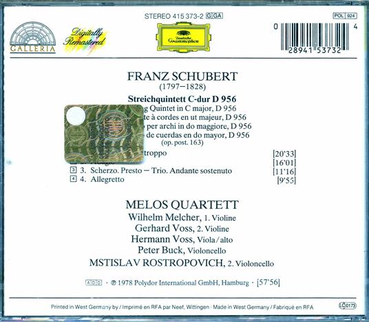 Quintetto per archi D956 - CD Audio di Franz Schubert - 2