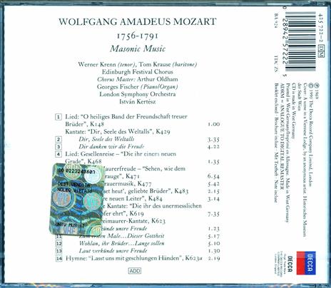 Musica massonica - CD Audio di Wolfgang Amadeus Mozart,Istvan Kertesz,London Symphony Orchestra - 2
