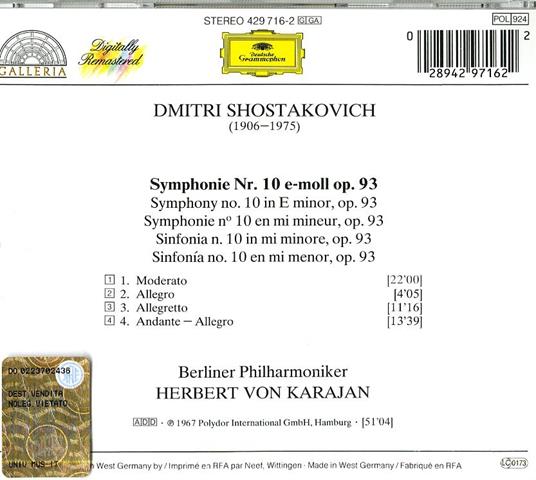 Sinfonia n.10 - CD Audio di Dmitri Shostakovich,Herbert Von Karajan,Berliner Philharmoniker - 2