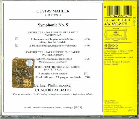 Sinfonia n.5 - CD Audio di Gustav Mahler,Claudio Abbado,Berliner Philharmoniker - 2