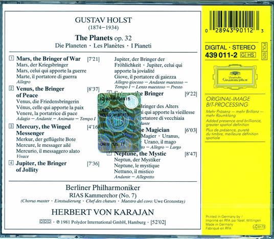 I pianeti (The Planets) - CD Audio di Gustav Holst,Herbert Von Karajan,Berliner Philharmoniker - 2