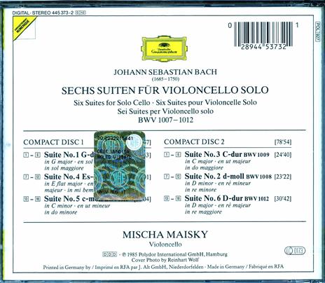 Suites per violoncello - CD Audio di Johann Sebastian Bach,Mischa Maisky - 2