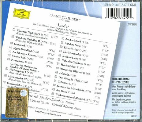 Goethe Lieder - CD Audio di Franz Schubert,Gerald Moore,Dietrich Fischer-Dieskau - 2