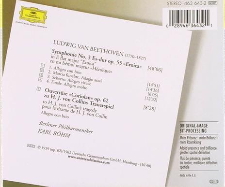 Sinfonia n.3 - Ouverture Coriolano - CD Audio di Ludwig van Beethoven,Berliner Philharmoniker,Karl Böhm - 2