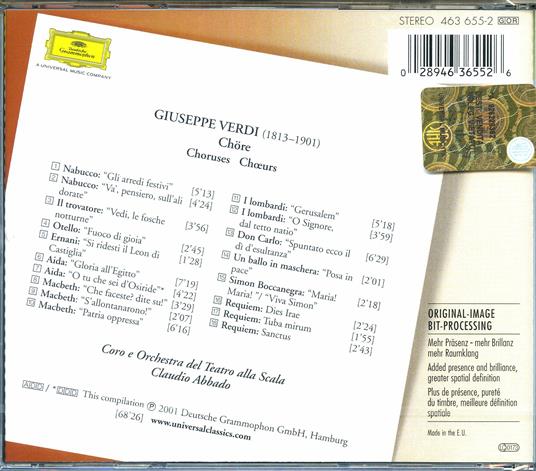 Cori - CD Audio di Giuseppe Verdi,Claudio Abbado,Orchestra del Teatro alla Scala di Milano - 2