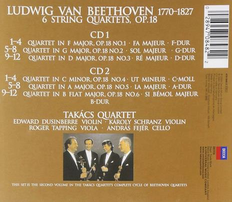 Quartetti op.18 - CD Audio di Ludwig van Beethoven,Takacs Quartet - 2