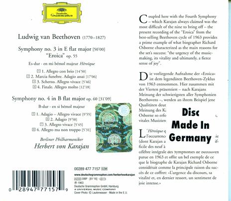 Sinfonie n.3, n.4 (Digipack) - CD Audio di Ludwig van Beethoven,Herbert Von Karajan,Berliner Philharmoniker - 2