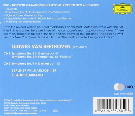 Sinfonie n.5, n.6, n.9 - CD Audio di Ludwig van Beethoven,Claudio Abbado,Berliner Philharmoniker - 2