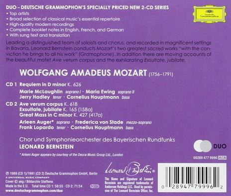 Requiem - Messa in Do minore - CD Audio di Leonard Bernstein,Wolfgang Amadeus Mozart - 3