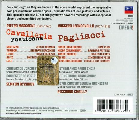 Cavalleria rusticana / Pagliacci - CD Audio di Pietro Mascagni,Ruggero Leoncavallo,Jessye Norman,José Cura,Simon Keenlyside,Riccardo Chailly,Semion Bychkov,Royal Concertgebouw Orchestra,Orchestre de Paris - 2