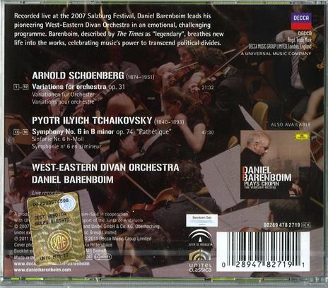 Sinfonia n.6 / Variazioni per orchestra - CD Audio di Arnold Schönberg,Pyotr Ilyich Tchaikovsky,West-Eastern Divan Orchestra,Daniel Barenboim - 2