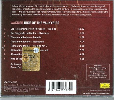 Ride of the Valkyries. Brani orchestrali - CD Audio di Richard Wagner,Orchestre de Paris,Daniel Barenboim - 2
