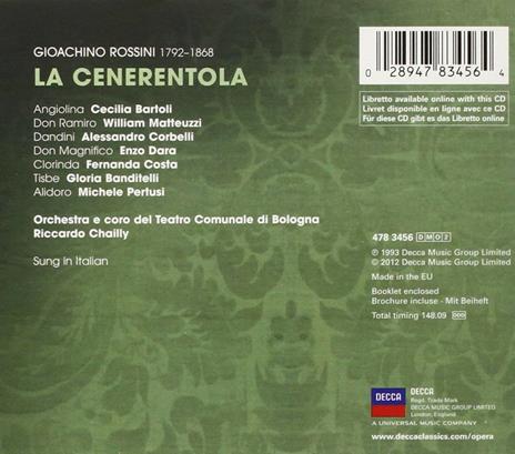 La Cenerentola - CD Audio di Cecilia Bartoli,Gioachino Rossini,Riccardo Chailly - 2
