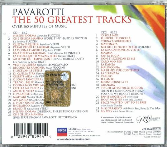 The 50 Greatest Tracks - CD Audio di Luciano Pavarotti - 2