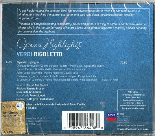 Rigoletto - CD Audio di Giuseppe Verdi,Edita Gruberova,Brigitte Fassbaender,Renato Bruson,Neil Shicoff,Giuseppe Sinopoli,Orchestra dell'Accademia di Santa Cecilia - 2