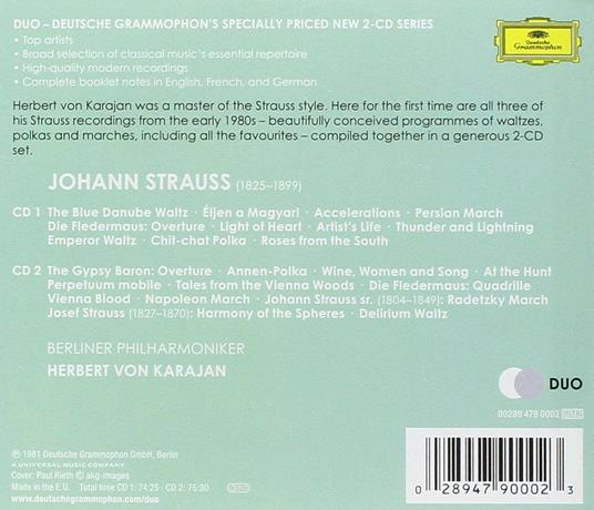 Valzer, marce, polke - CD Audio di Johann Strauss,Herbert Von Karajan,Berliner Philharmoniker - 2