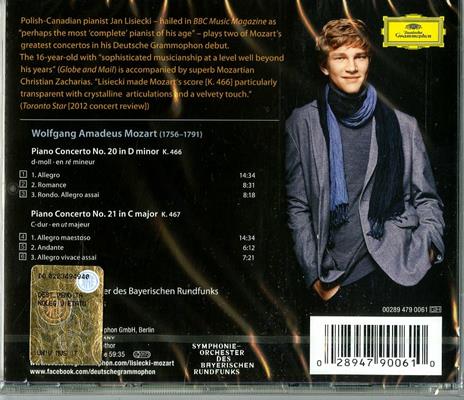Concerti per pianoforte n.20, n.21 - CD Audio di Wolfgang Amadeus Mozart,Christian Zacharias,Orchestra Sinfonica della Radio Bavarese,Jan Lisiecki - 2