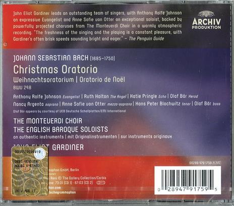 Oratorio di Natale (Weihnachtsoratorium) - CD Audio di Johann Sebastian Bach,John Eliot Gardiner,English Baroque Soloists - 2