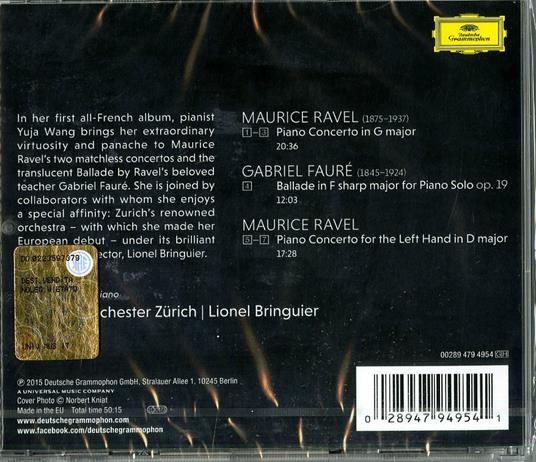 Concerti per pianoforte - CD Audio di Maurice Ravel,Orchestra Tonhalle Zurigo,Yuja Wang,Lionel Bringuier - 3