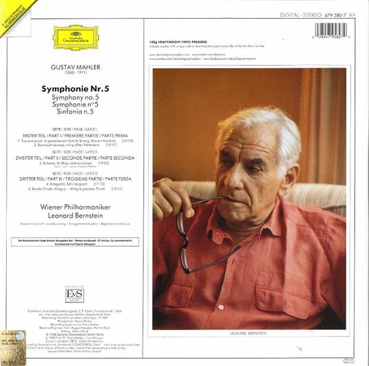 Sinfonia n.5 - Vinile LP di Leonard Bernstein,Gustav Mahler,Wiener Philharmoniker - 2