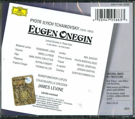 Eugene Onegin - CD Audio di Pyotr Ilyich Tchaikovsky,Mirella Freni,James Levine,Staatskapelle Dresda - 2