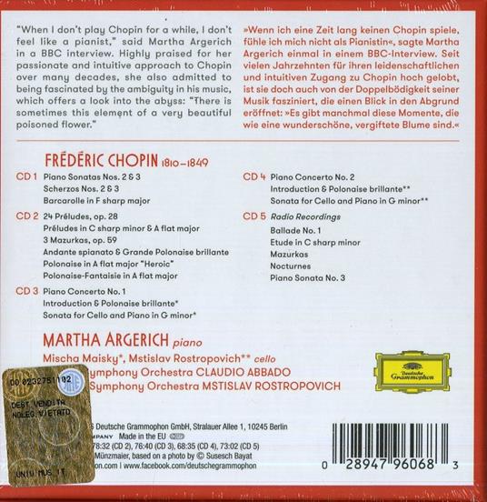 The Complete Recordings on Deutsche Grammophon - CD Audio di Frederic Chopin,Martha Argerich - 2