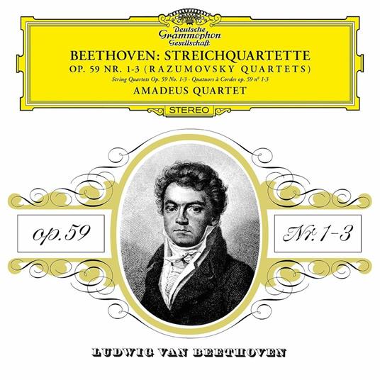 Quartetti per archi op.59 n.1, n.2, n.3 (180 gr. + Voucher Download) - Vinile LP di Ludwig van Beethoven,Amadeus Quartet
